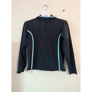LBH Womens Lightweight Jogging Athletic Hooded Jacket Small Black Stretch Active
